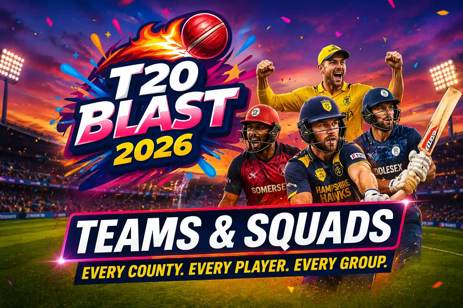 T20 Blast 2026 Teams and Squads - Every County Every Player