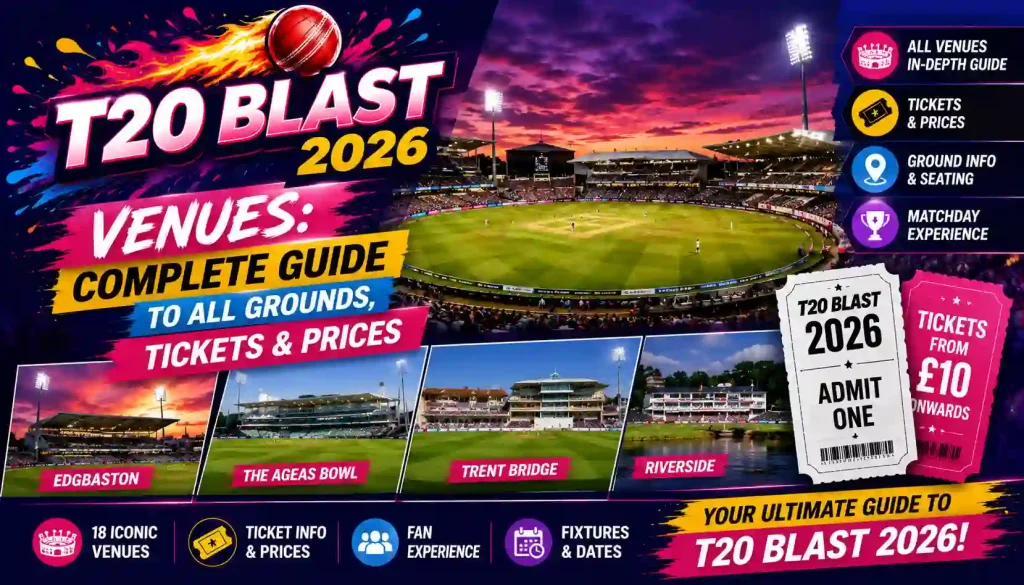 T20 Blast 2026 Venues: Complete Guide to All Grounds, Tickets & Prices