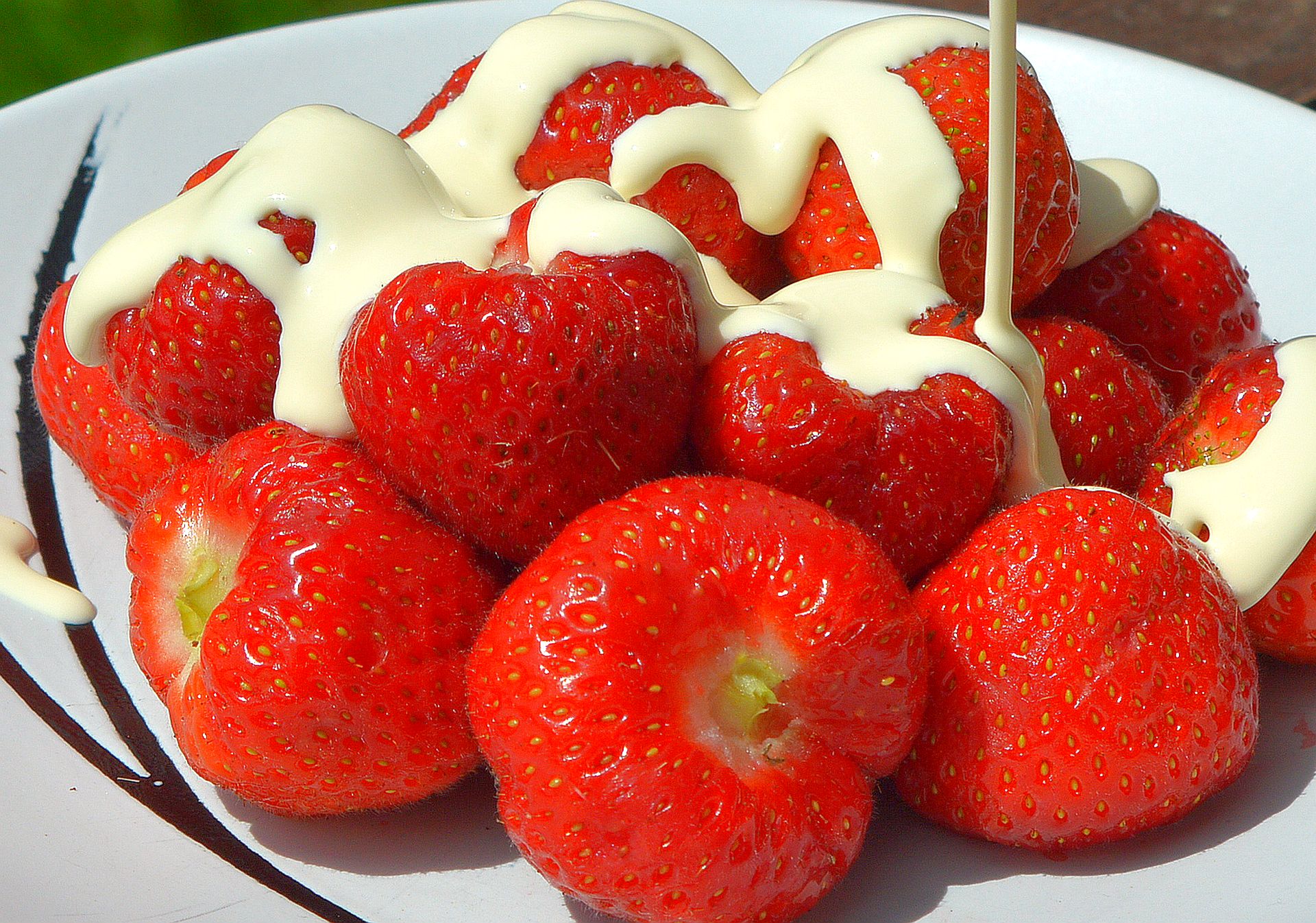 Strawberries and cream, the traditional treat served at the Wimbledon Championships